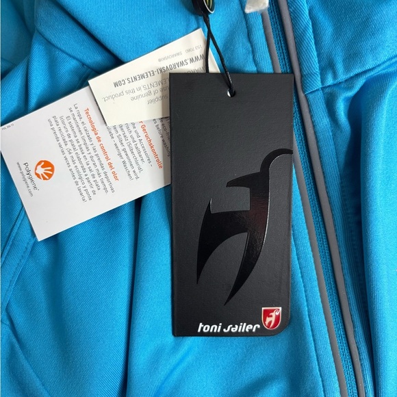 Toni Sailer Hollie blue turquoise Half-Zip Swarovski Pullover size 8 - Picture 4 of 6